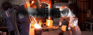 Pouring Metal at Shelmet Precision Casting